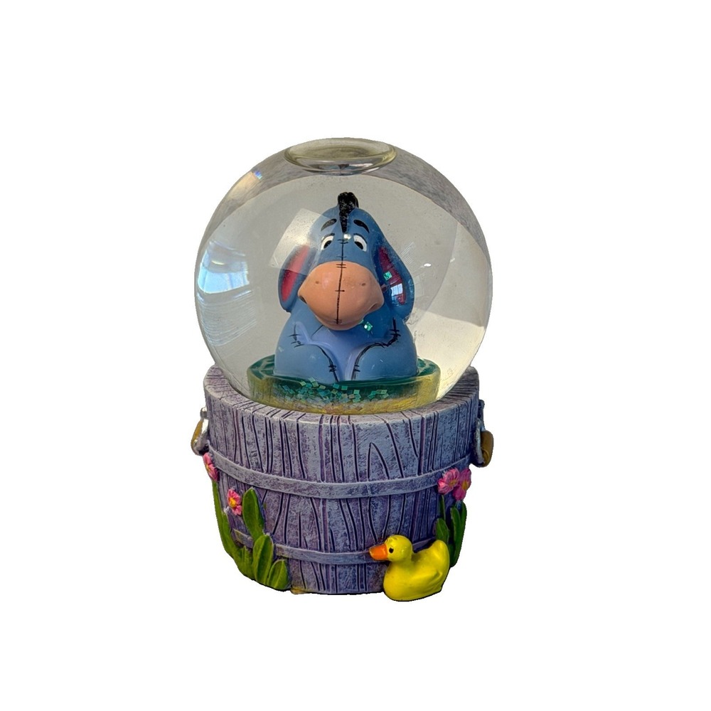 Disney Winnie the Pooh Eeyore In Wash Bucket Snow Globe